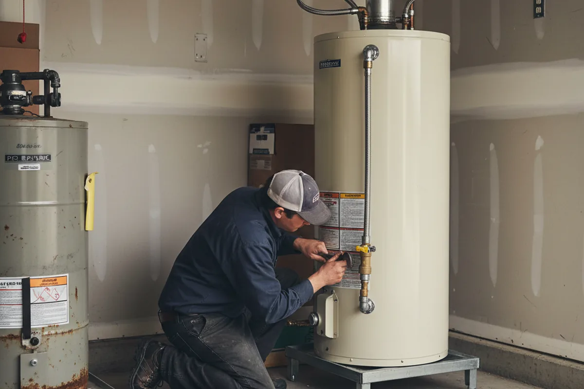 Water heater and shutoff valve replacement in Shiloh